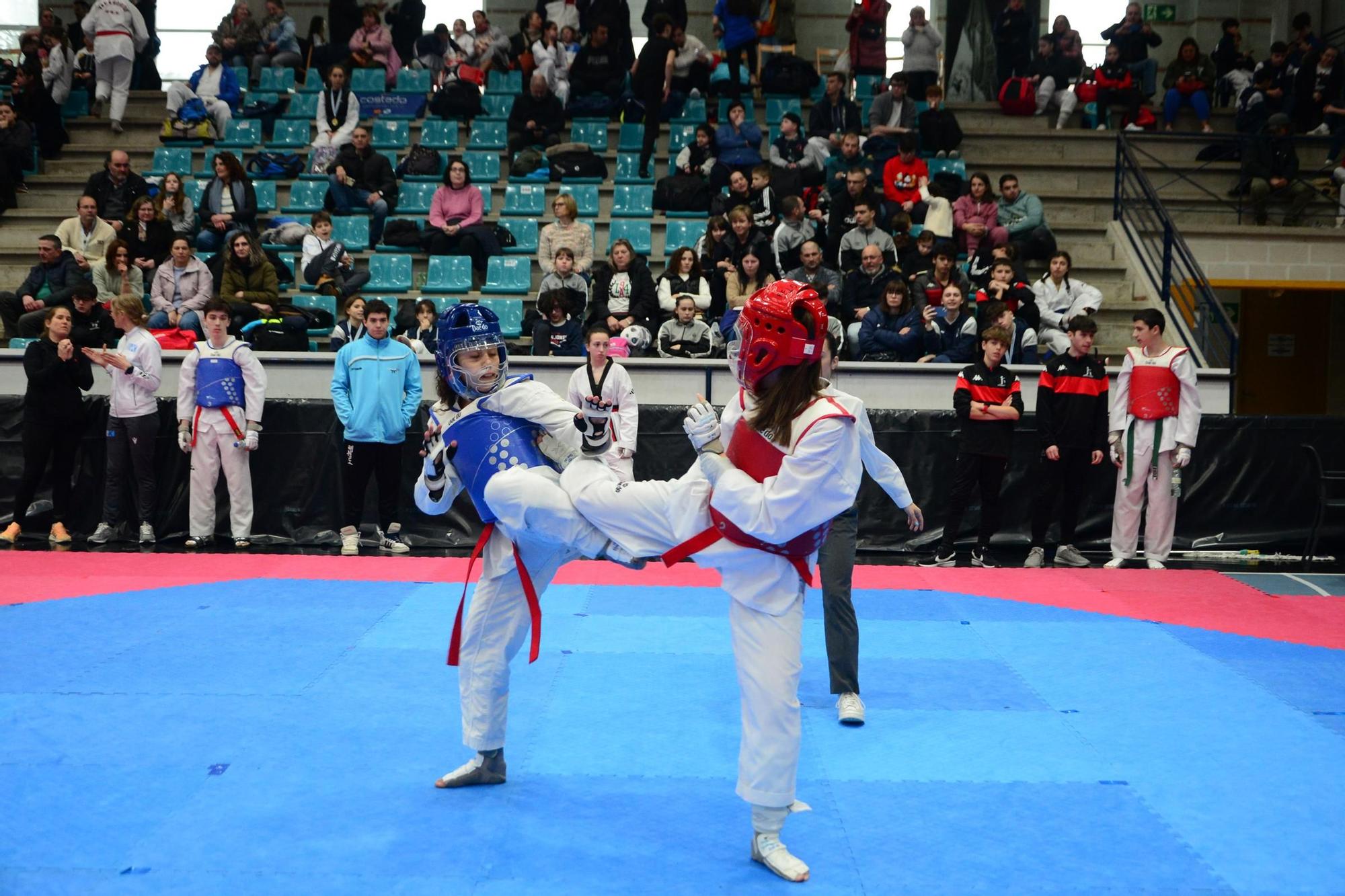 El Campeonato Gallego de Promesas y Veteranos llena O Gatañal de aficionados al taekwondo