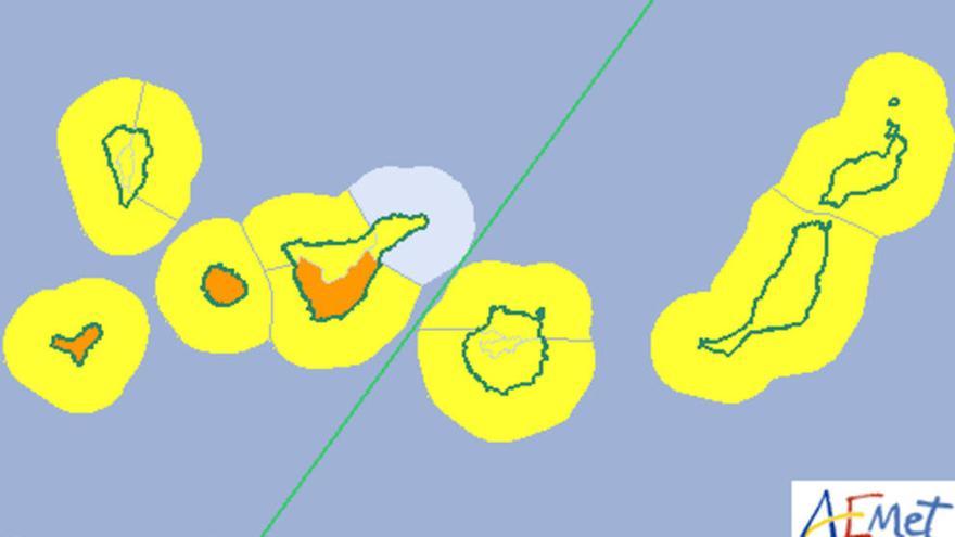 Avisos activo en Canarias este lunes.