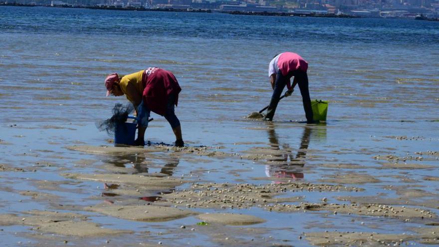 Imagen de archivo de mariscadoras en Moaña. |  G.N.