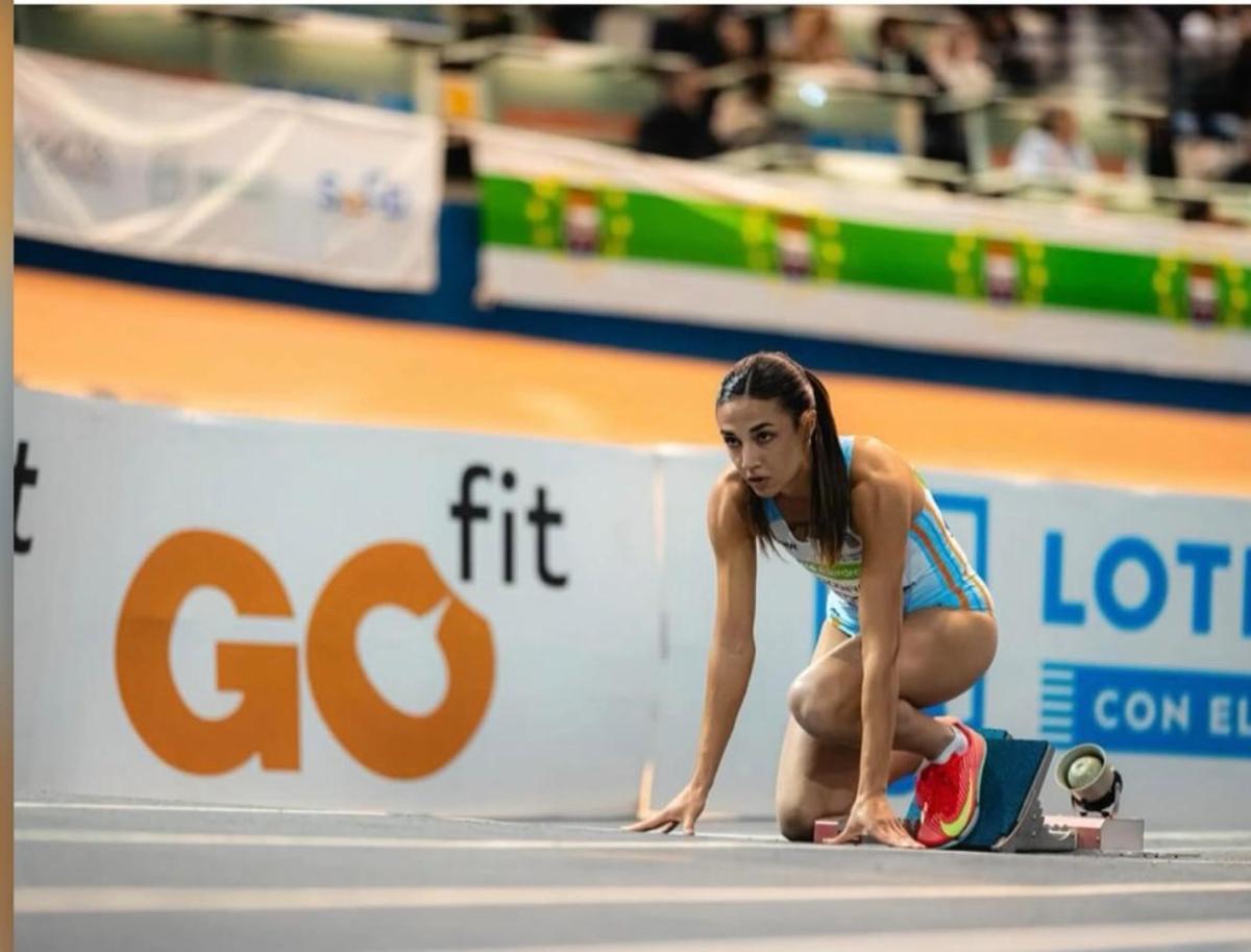 Esperança Cladera, en la salida de los 200 metros