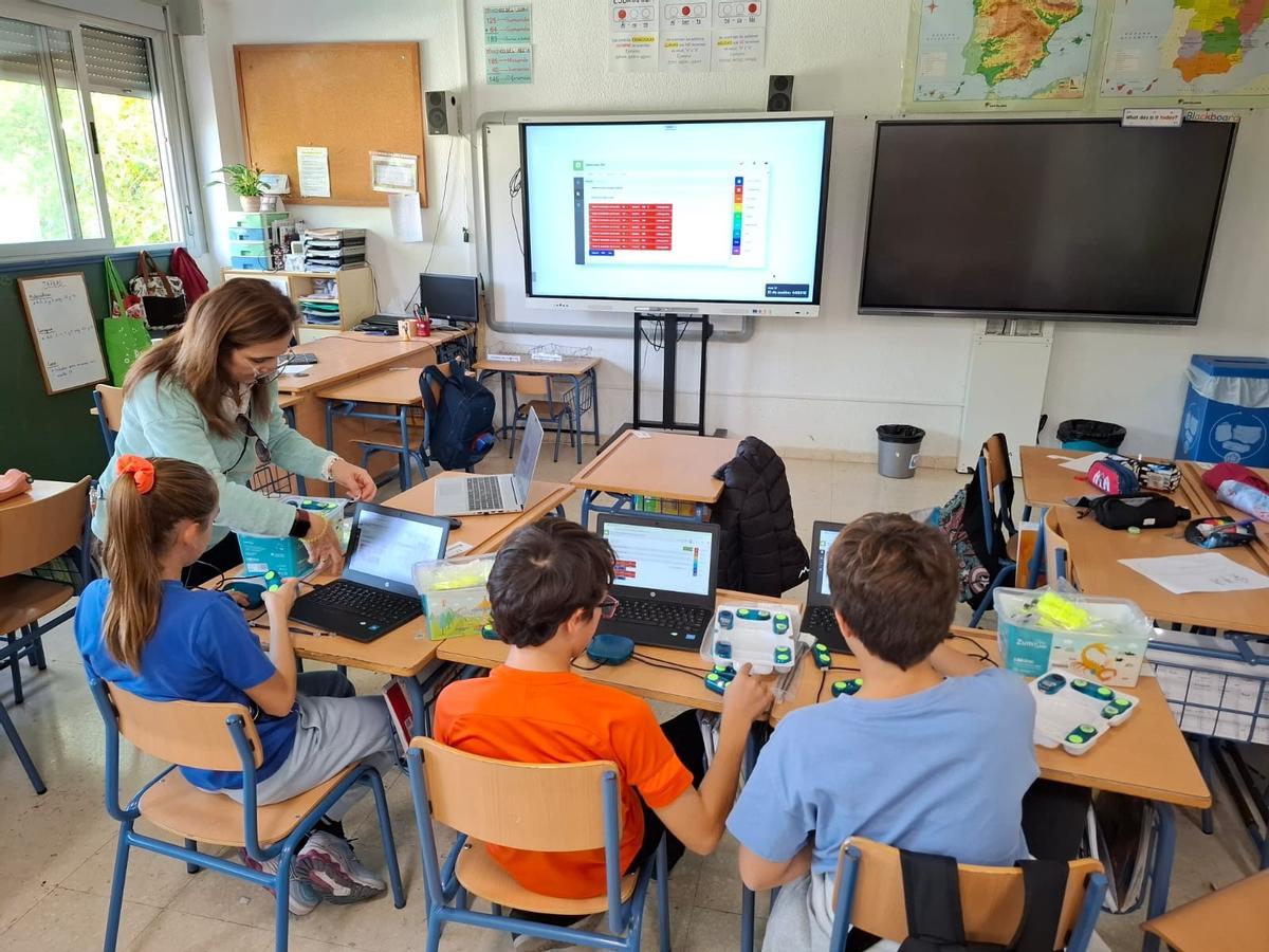 Un aula del colegio Eduardo Lucena.