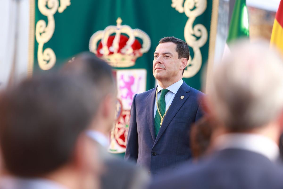 El presidente de la Junta de Andalucía, Juanma Moreno, durante el acto de toma de posesión.