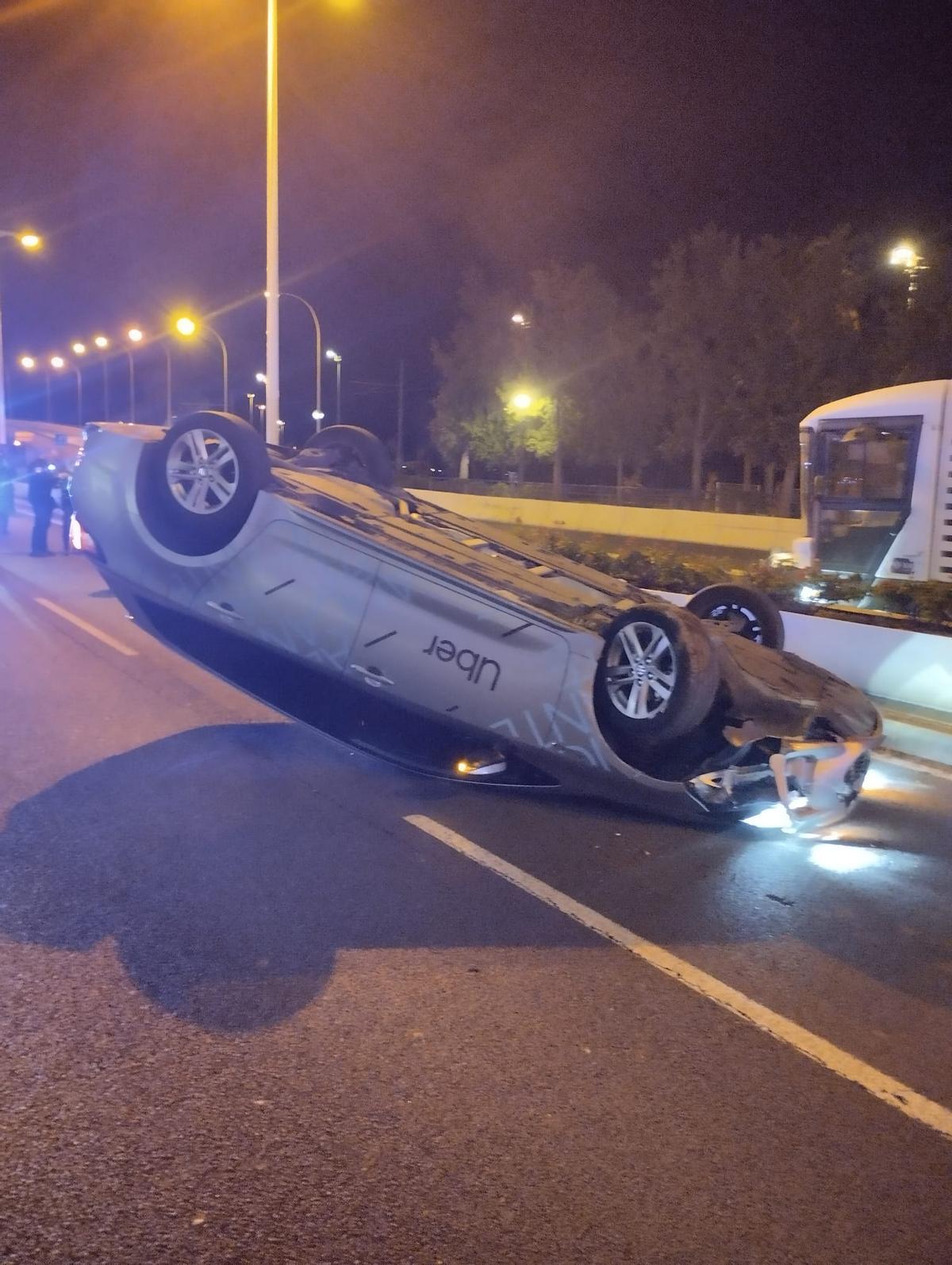 El Uber accidentado en Alicante.