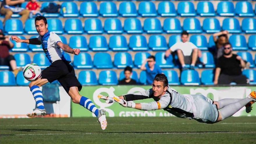 David Mainz, durante el partido ante el Espanyol B de la pasada campaña