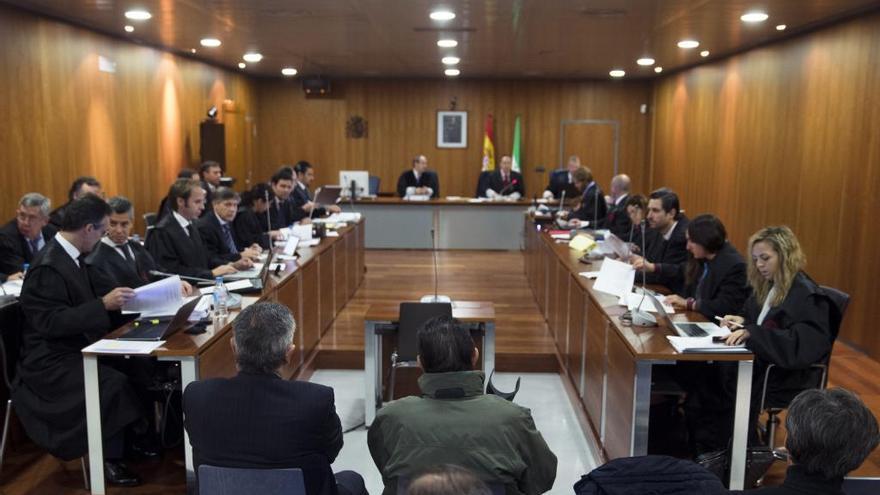 Vista de la sala donde continúa hoy, en la Ciudad de la Justicia de Málaga, el juicio del caso Goldfinger.