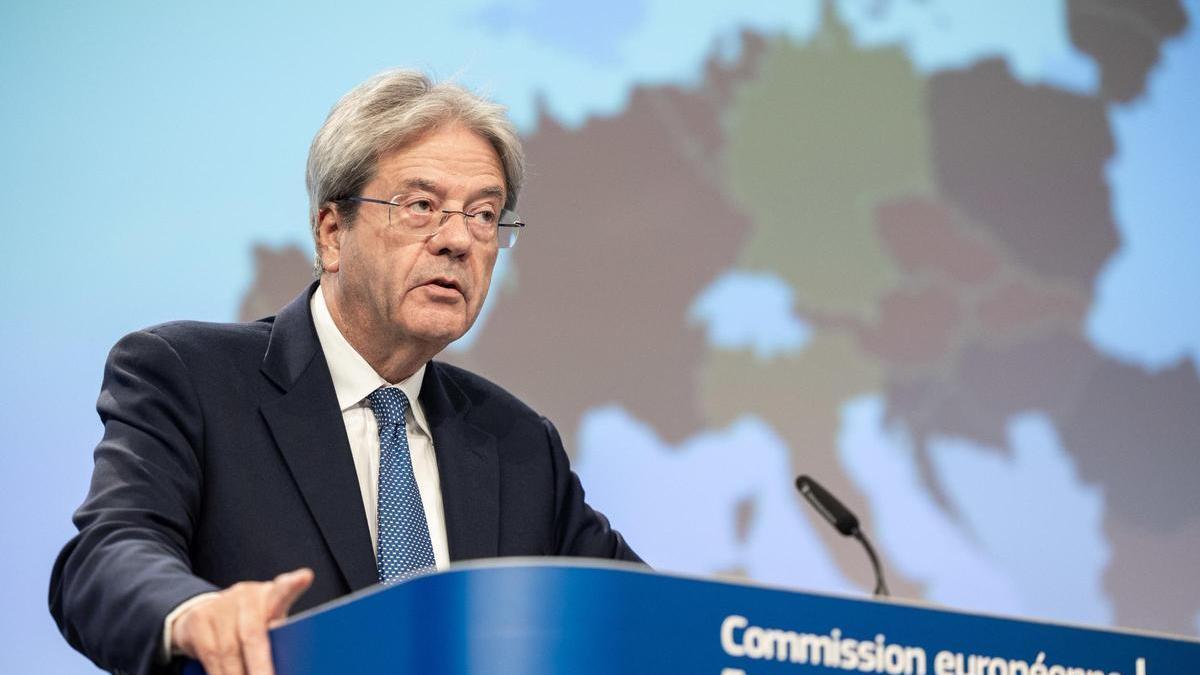 El comissari d'Economia, Paolo Gentiloni, durant la presentació de les previsions econòmiques de tardor de la Comissió Europea
