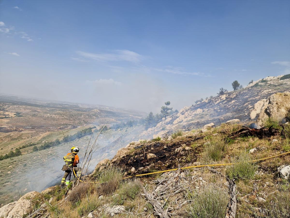 Evolución del incendio en Ejulve.