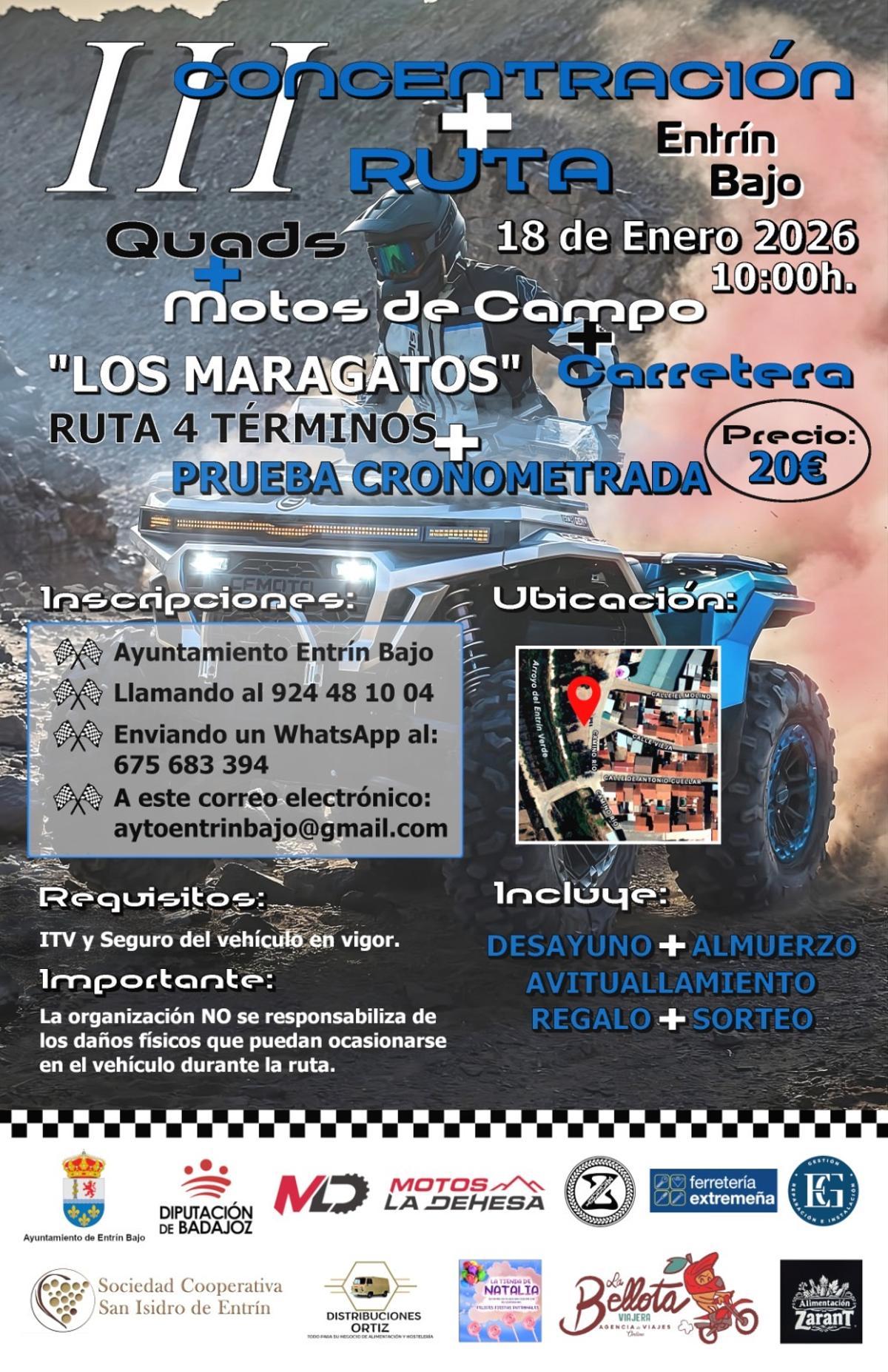 Cartel de la ruta de motos y quads 'Los Maragatos'.