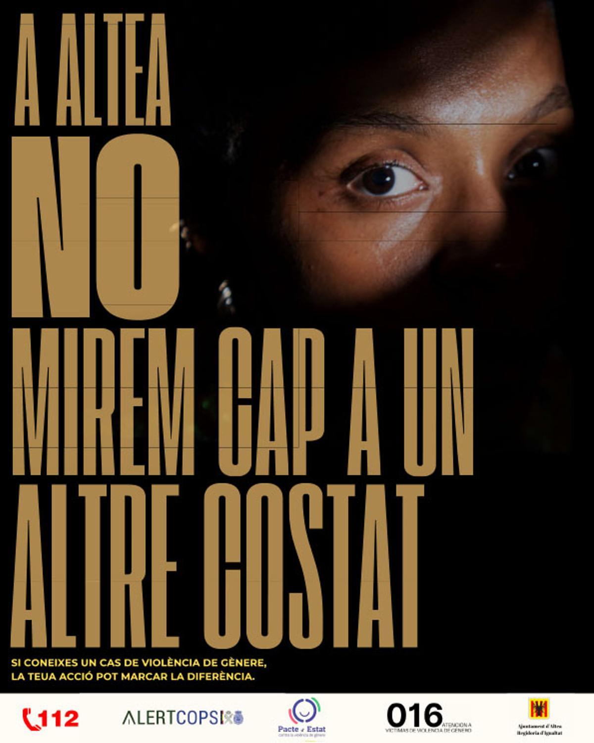 Cartel de la campaña de concieenciacion contra la violencia de genero en Altea.