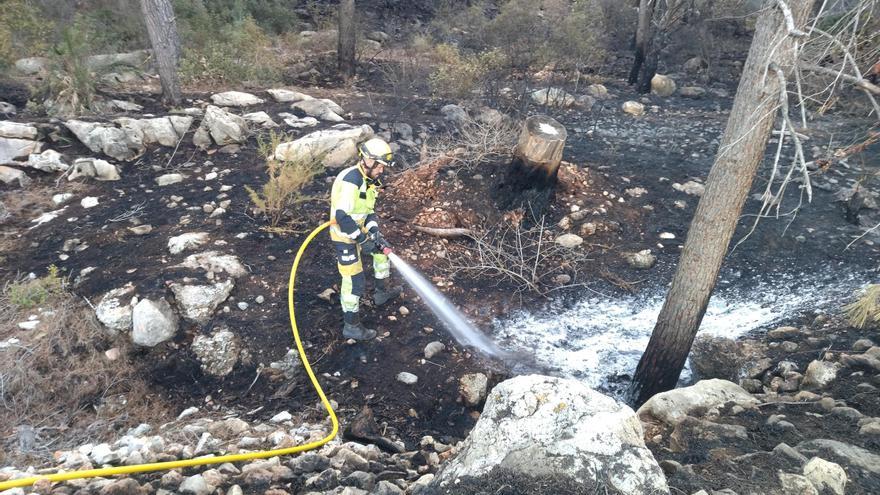 L&#039;incendi del Montgó calcina una hectàrea d&#039;una espessa pineda