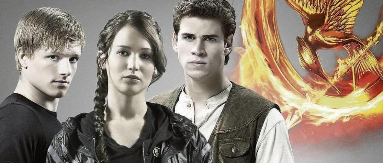 Os protagonistas de Os xogos da fame (&quot;The Hunger Games&quot;).