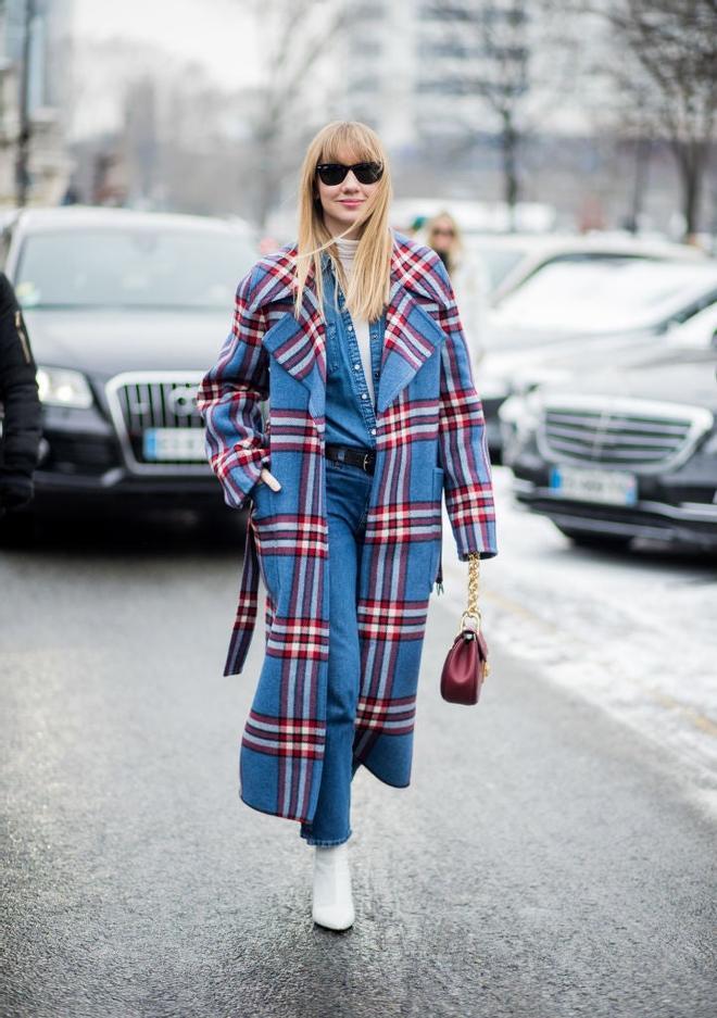 Street Style : Paris Fashion Week plaid print