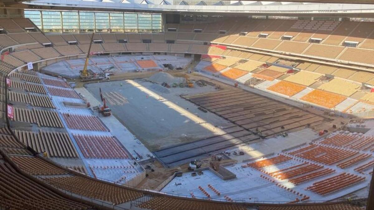 Así está el estadio de la Cartuja a finales de Marzo