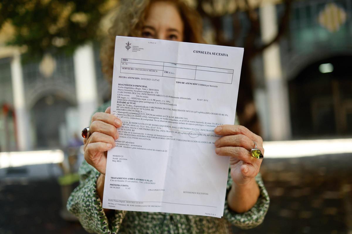 Mercedes es enferma de cáncer de mama y tardó cinco meses en tener los resultados de la prueba oncológica como en los casos que están sucediendo en Andalucía