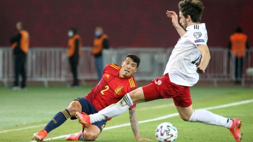 El extremeño Pedro Porro, 64 minutos y &quot;agradecido&quot; por su debut en la selección