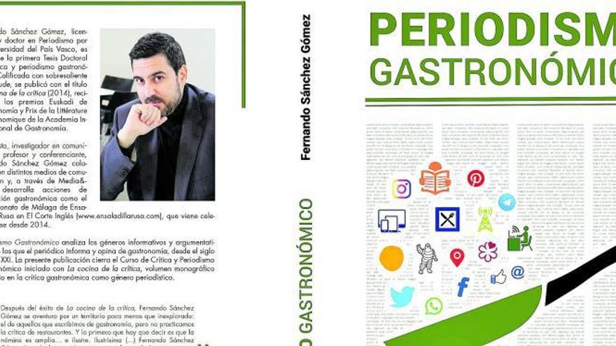 Portada del libro del periodista  
malagueño Fernando Sánchez,
sobre periodismo gastronómico.