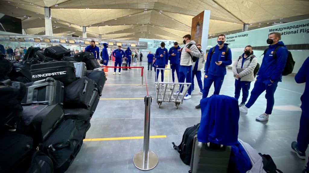 El Barça vio cómo se le retrasaba el vuelo hasta este sábado por la tarde