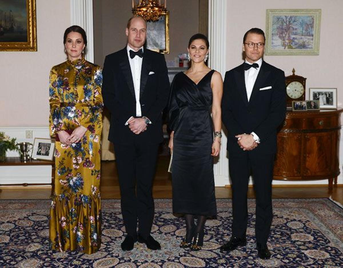 Kate Middleton junto al príncipe Guillermo, Victoria de Suecia y el príncipe Daniel