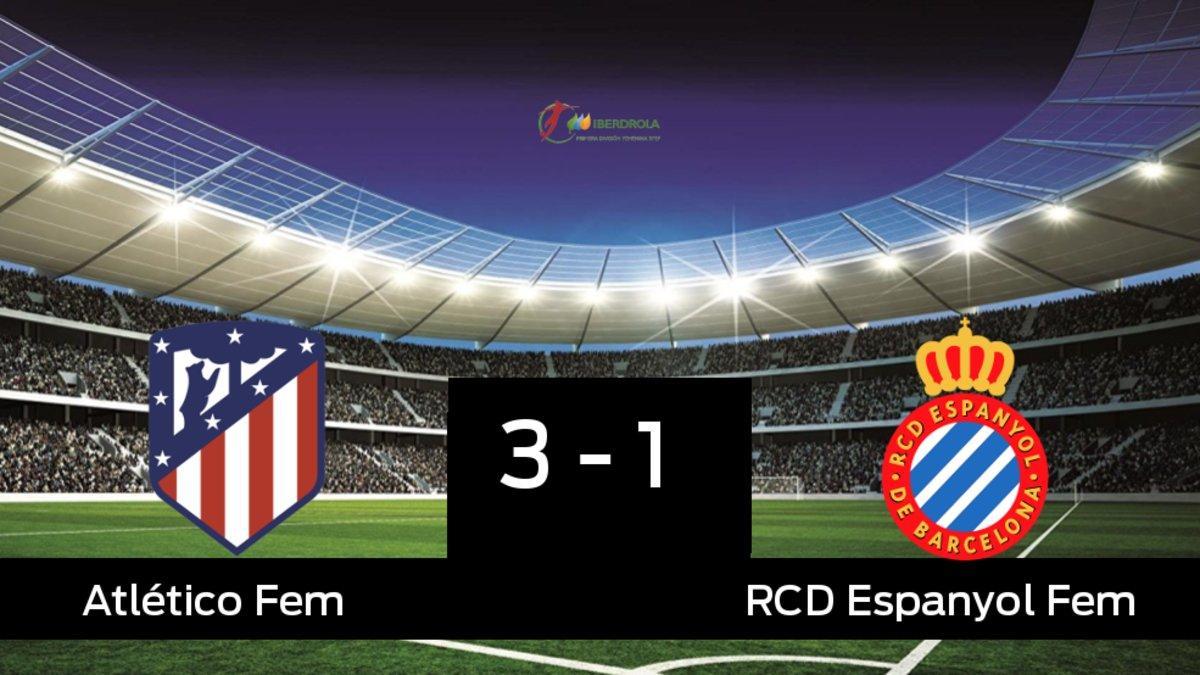 Victoria 3-1 del Atlético de Madrid Femenino frente al Espanyol