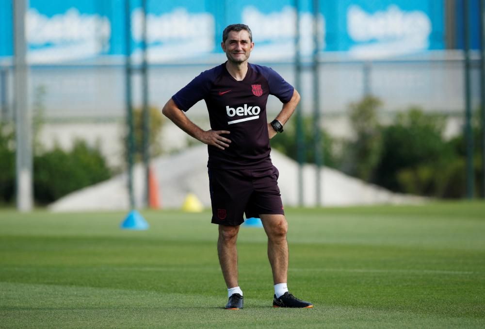 Primer entrenament de la pretemporada del Barça