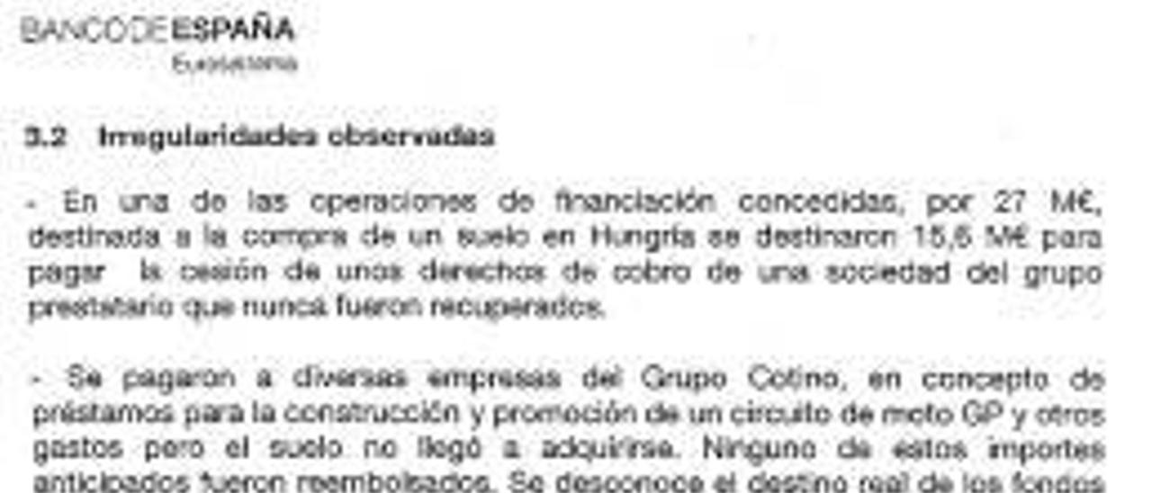 Bancaja prestó millones a Cotino  sin garantizarse su reembolso