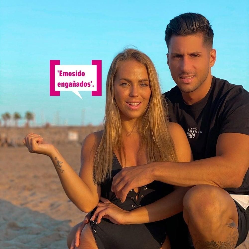 Yoli Claramonte y su novio, Jorge, en la playa
