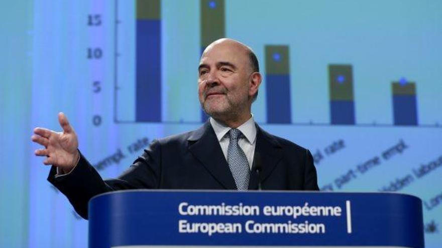 El comissari d&#039;Afers Econòmics, Pierr Moscovici, ahir, a Brussel·les