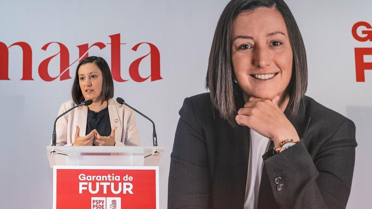 Marta Trenazano, en el mitin de presentación de su candidatura.
