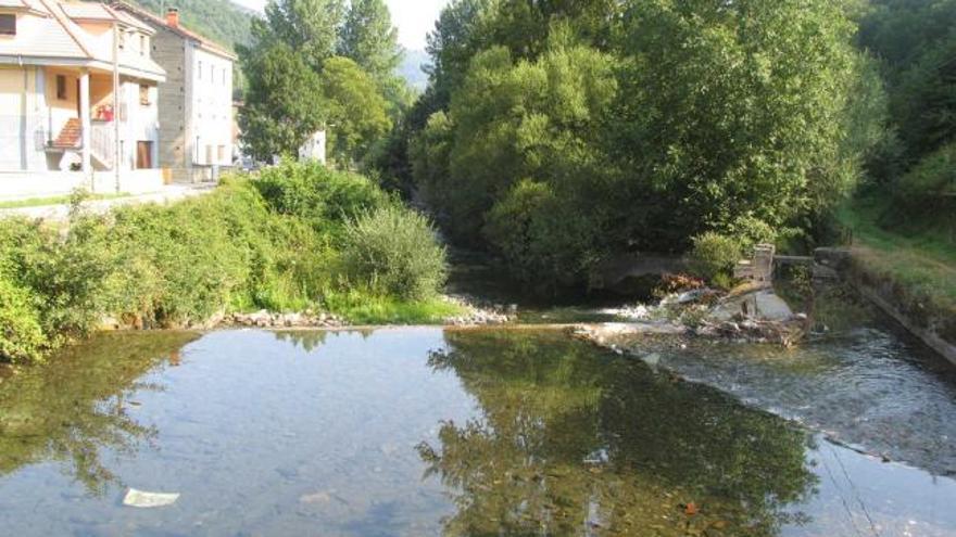 El río Aller, a su paso por Casomera, donde se proyectó la minicentral hidroeléctrica.