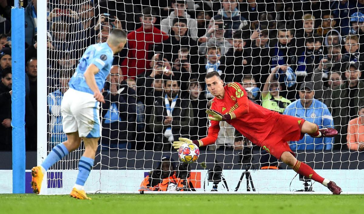 Lunin saved two penalties in 2024 to qualify Real Madrid to the Champions League semi-finals.