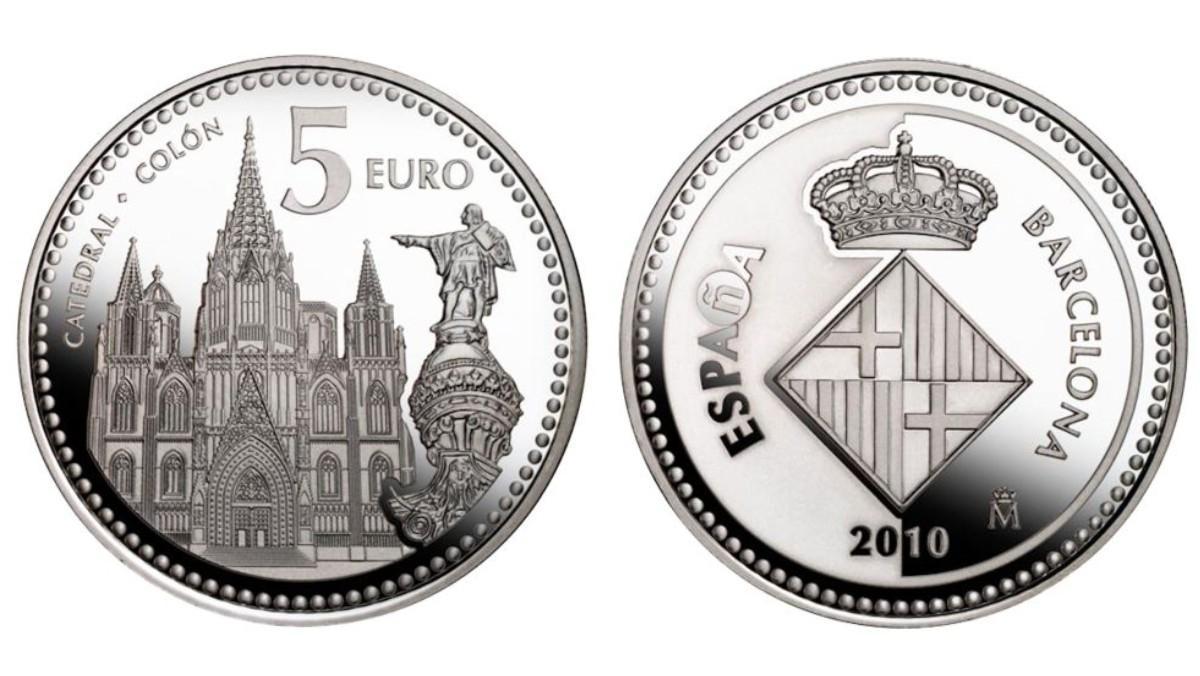 Moneda de 5 euros.