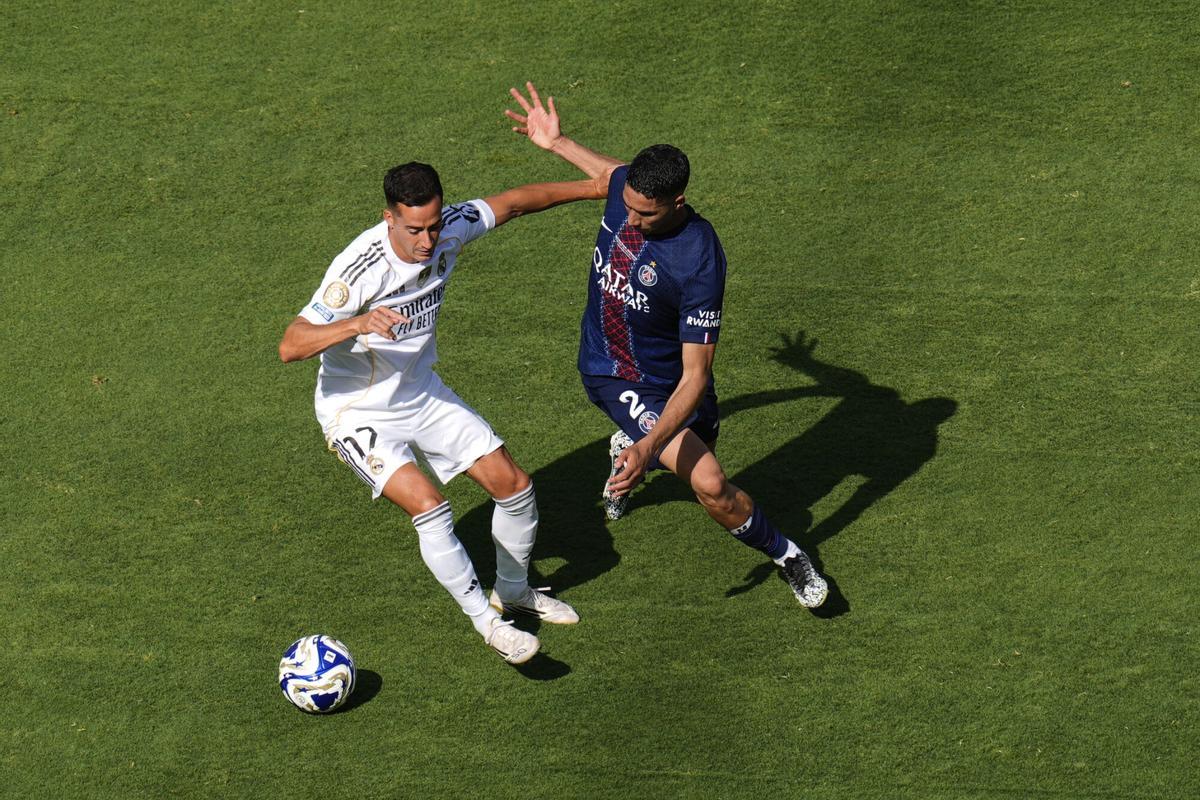 Lucas Vázquez jugó siete minutos ante el PSG