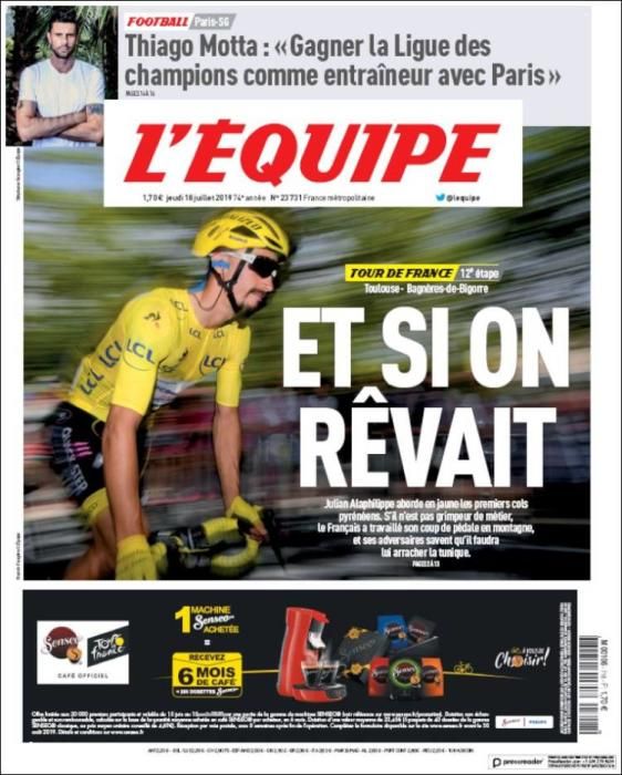 Portada L'ÉQUIPE jueves 18 julio 2019