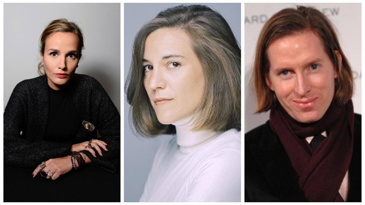 Los directores de cine Julia Ducournau, Carla Simón y Wes Anderson.