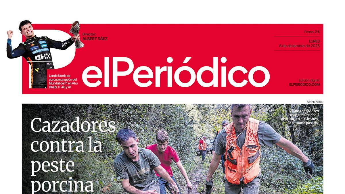 La portada de EL PERIÓDICO del 8 de diciembre de 2025