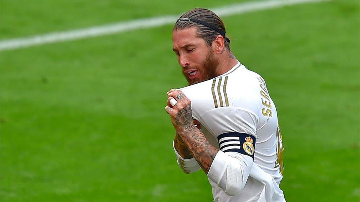 Ramos celebra su gol de penalti ante el Athletic
