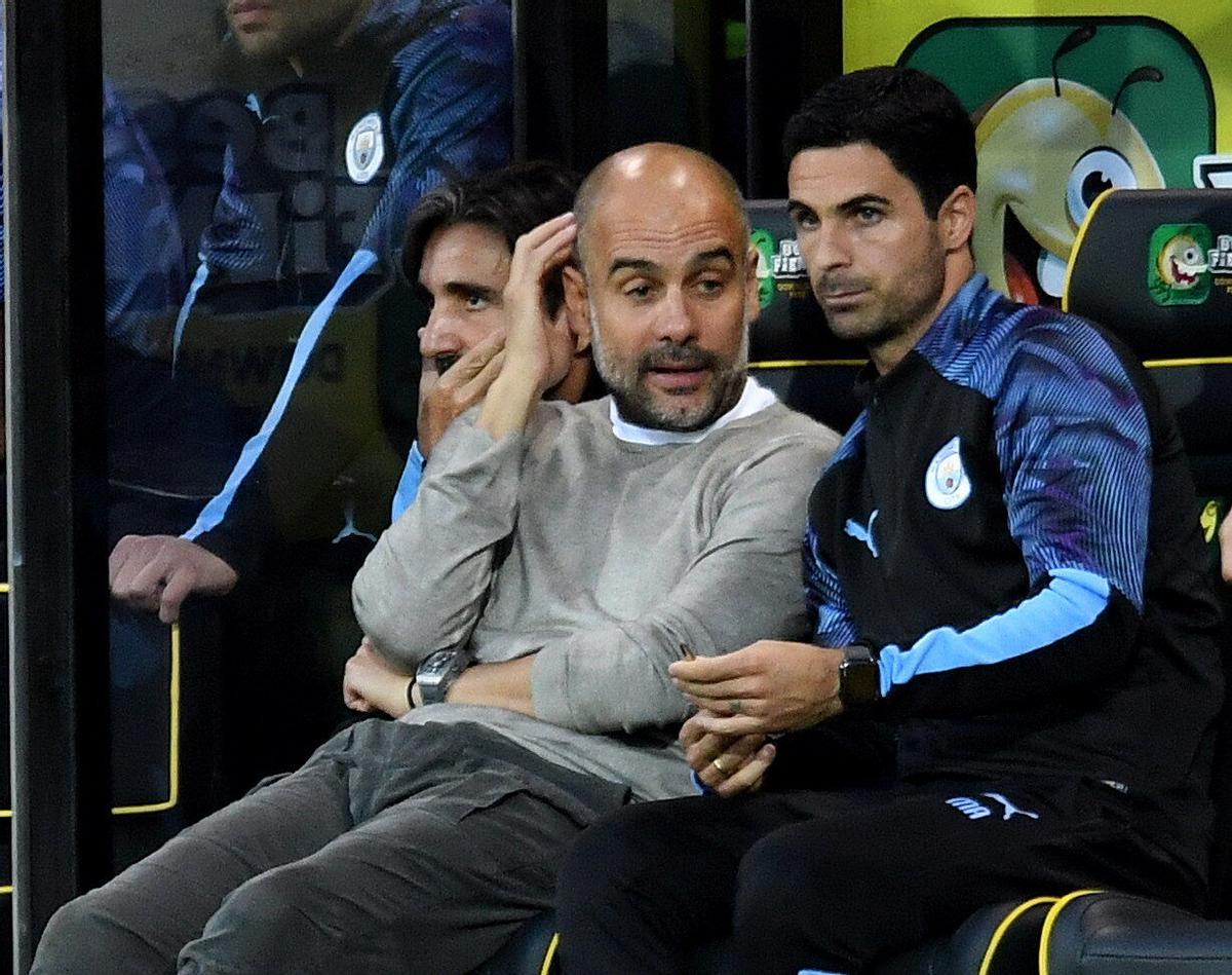 Guardiola y Arteta trabajaron juntos en el Manchester City