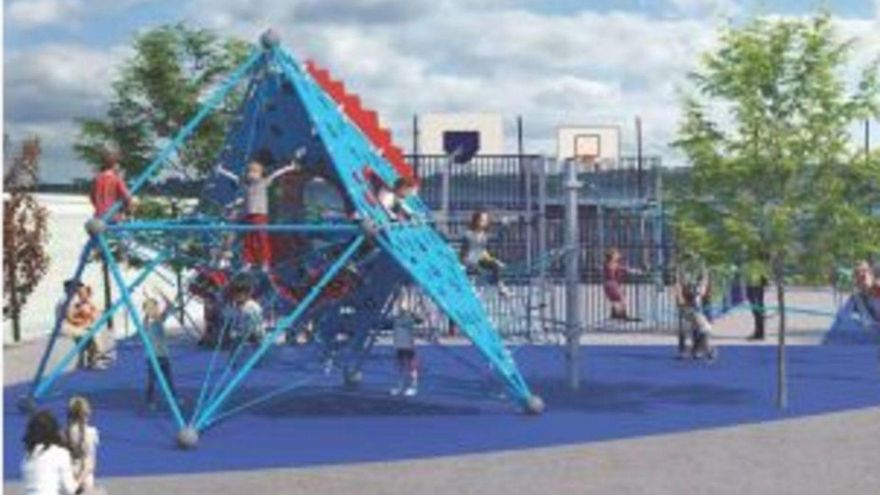 La nueva zona de ocio infantil de A Silva, en construcción