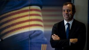 El president blaugrana, durant l’entrevista amb Luis del Olmo.
