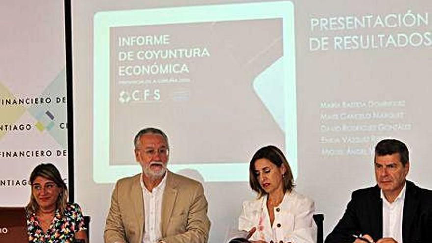 Presentación, ayer, del informe promovido por el Club Financiero Atlántico y el Club Financiero de Santiago.