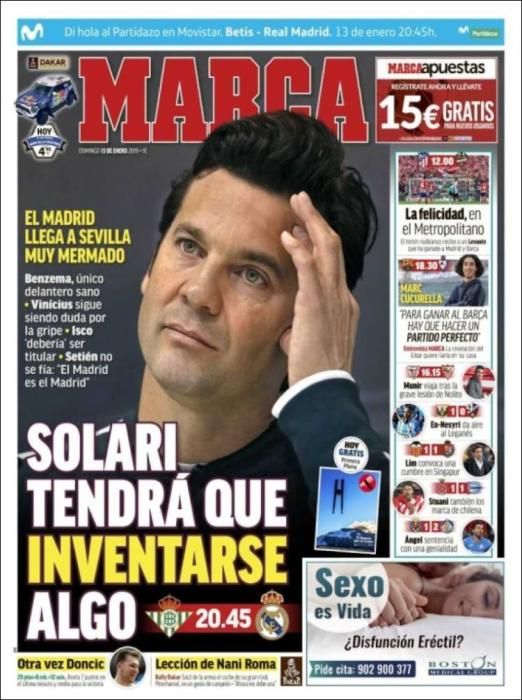 Portada MARCA domingo 13 enero 2019