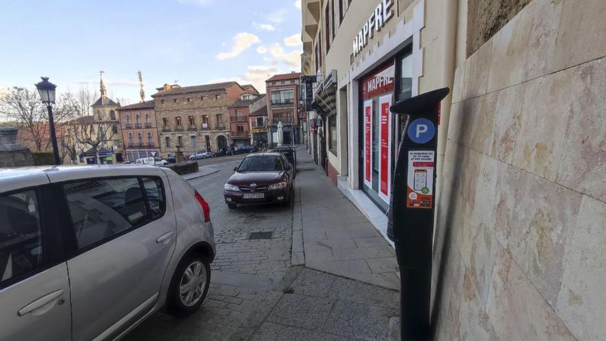 Parquímetro de Dornier en la Zona Azul de la calle La Encomienda.