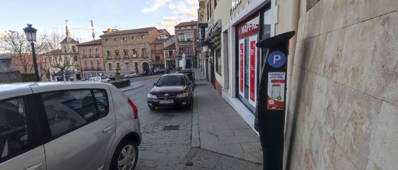 Parquímetro de Dornier en la Zona Azul de la calle La Encomienda.