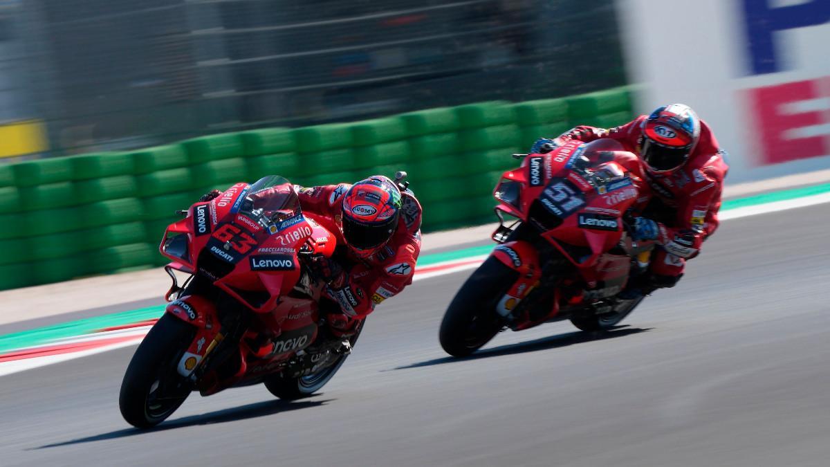 Bagnaia, durante la clasificación en Misano