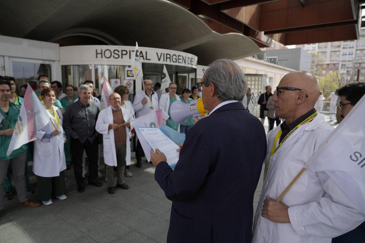 Concentración huelga de médicos en Zamora.