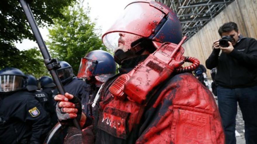 Gas pimienta contra la manifestación de Blockupy