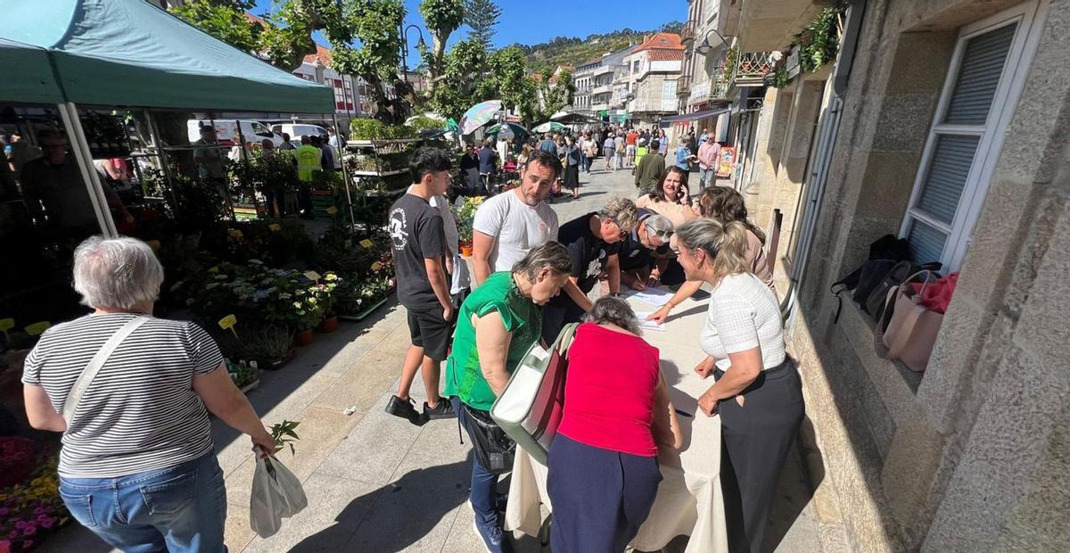 Campaña de recogida de firmas que se llevó a cabo para que la Xunta se hiciera cargo de los comedores escolares de Cangas. | |