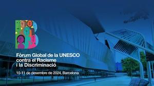 Bàner de la quarta edició del Fòrum Global de la UNESCO contra el Racisme i la Discriminació