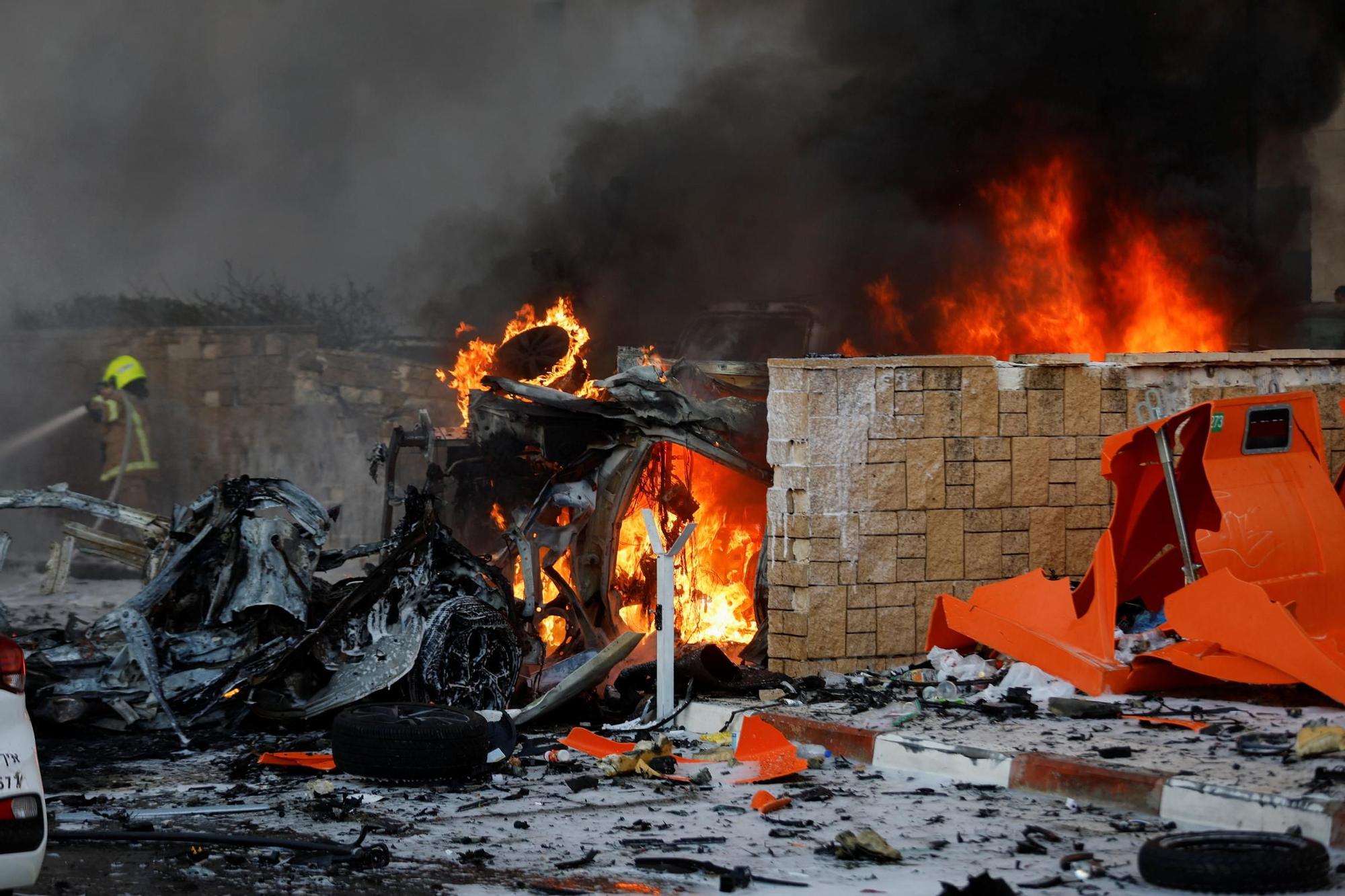 Ataque procedente de la Franja de Gaza en Ashkelon, Israel.