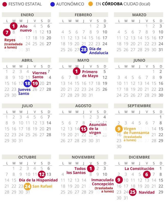 calendario laboral 2019 córdoba